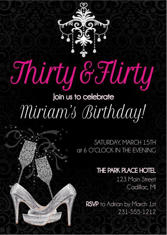 Birthday Invitation Ideas for Adults Lovely Thirty and Flirty Adult Birthday Invitation Adult