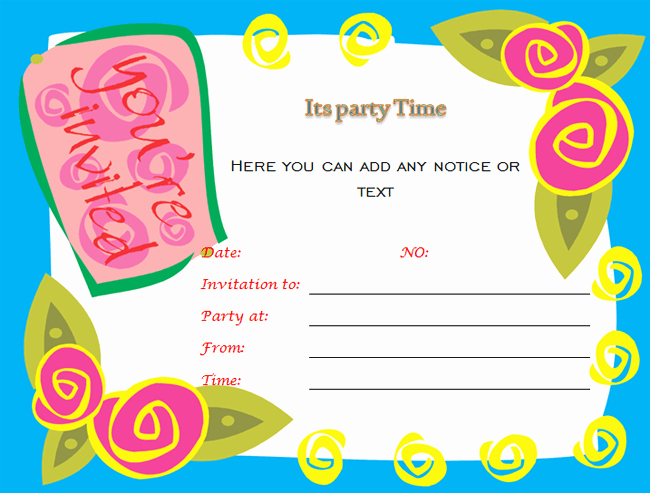 Birthday Invitation Templates Word Lovely Birthday Party Invitations Microsoft Word Templates