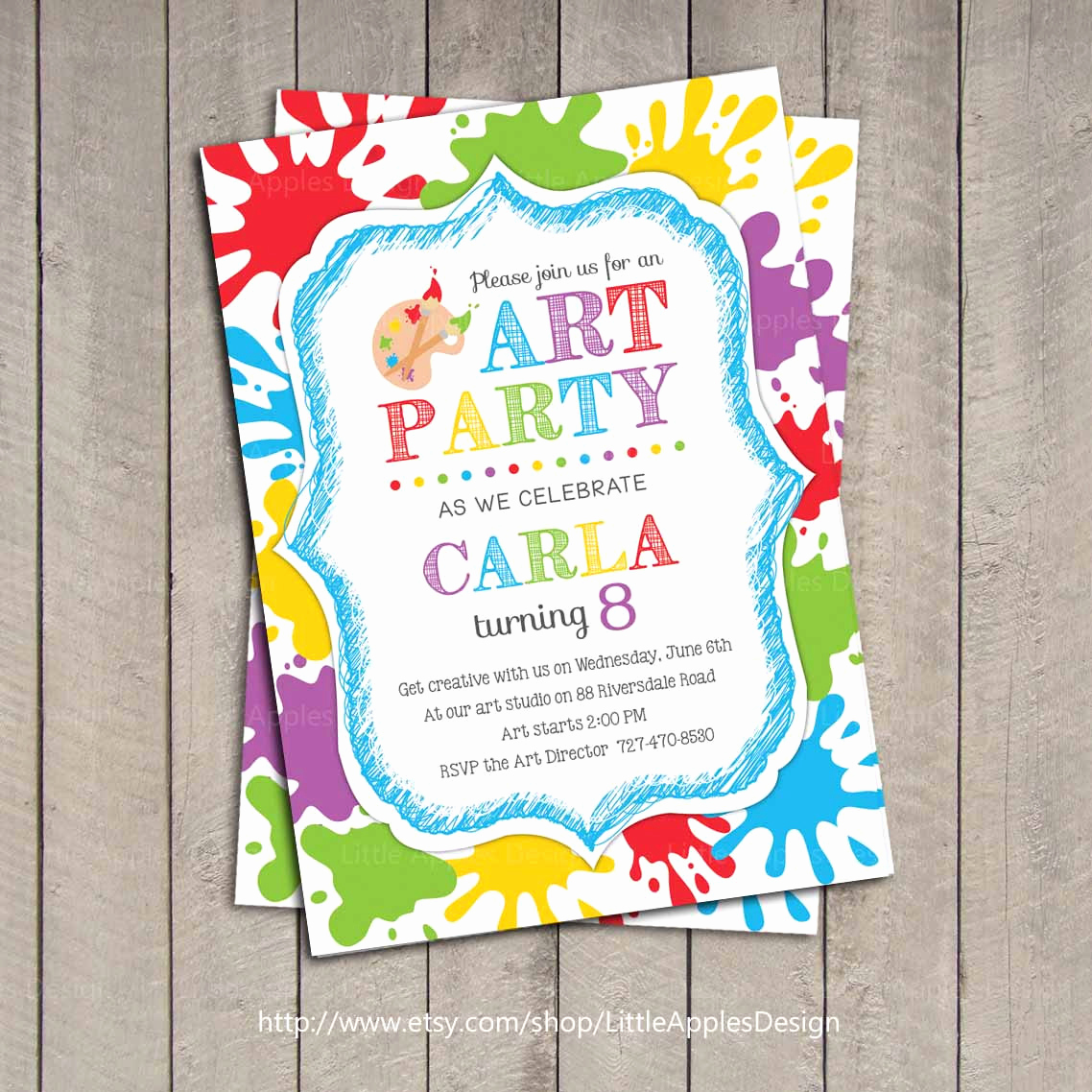 Birthday Invitation Wording for Kids Unique Art Party Invitation Kids Art Party Invitation Printable