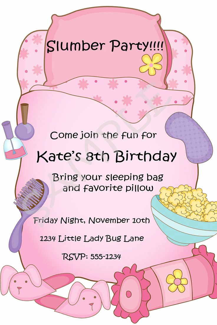 Birthday Party Invitation Ideas Fresh Free Printable Slumber Party Birthday Invitations