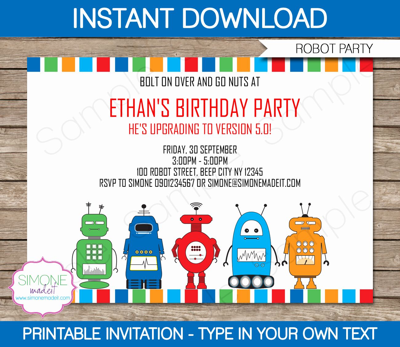 Birthday Party Invitation Template Luxury Robot Party Invitations Template