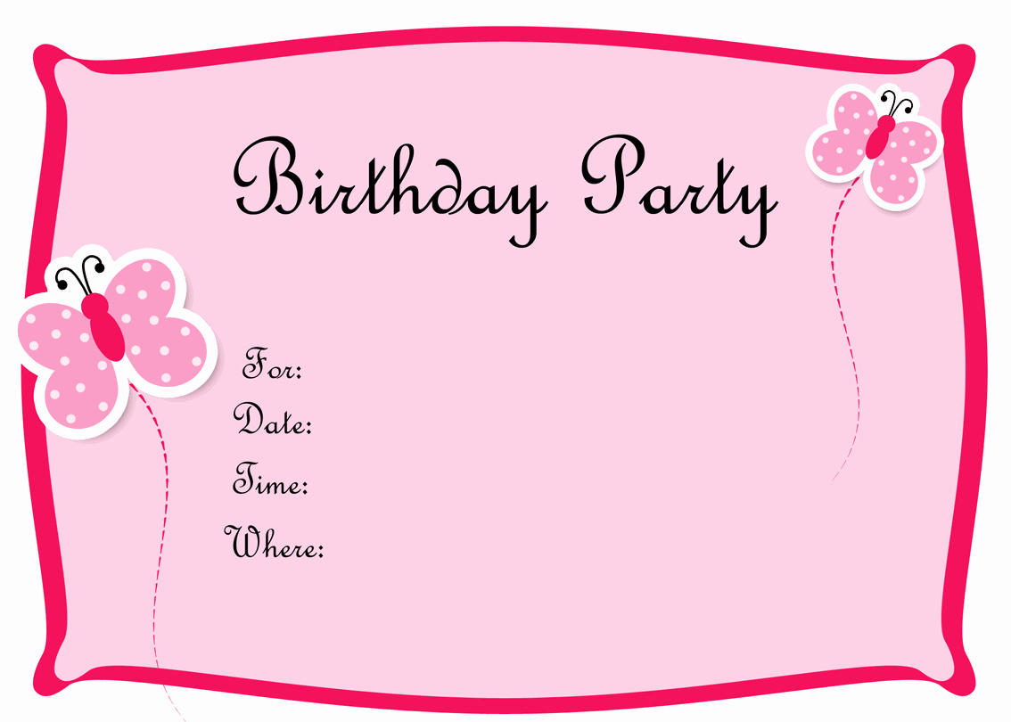 Birthday Party Invitation Template Unique Free Birthday Invitations to Print