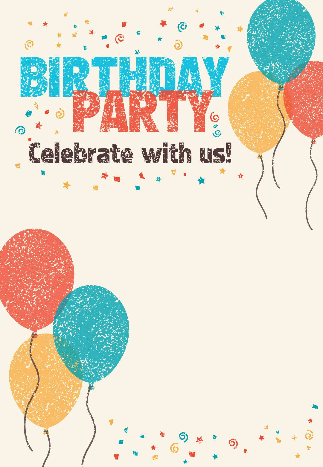 Birthday Party Invitation Template Unique Free Printable Celebrate with Us Invitation Great Site