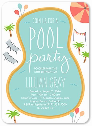 Birthday Pool Party Invitation Wording Inspirational Pool Party Invitations