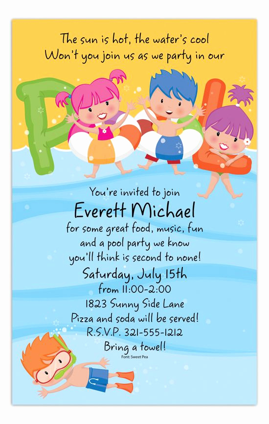 Birthday Pool Party Invitation Wording Lovely 71 Best Pool Party Invitations Images On Pinterest