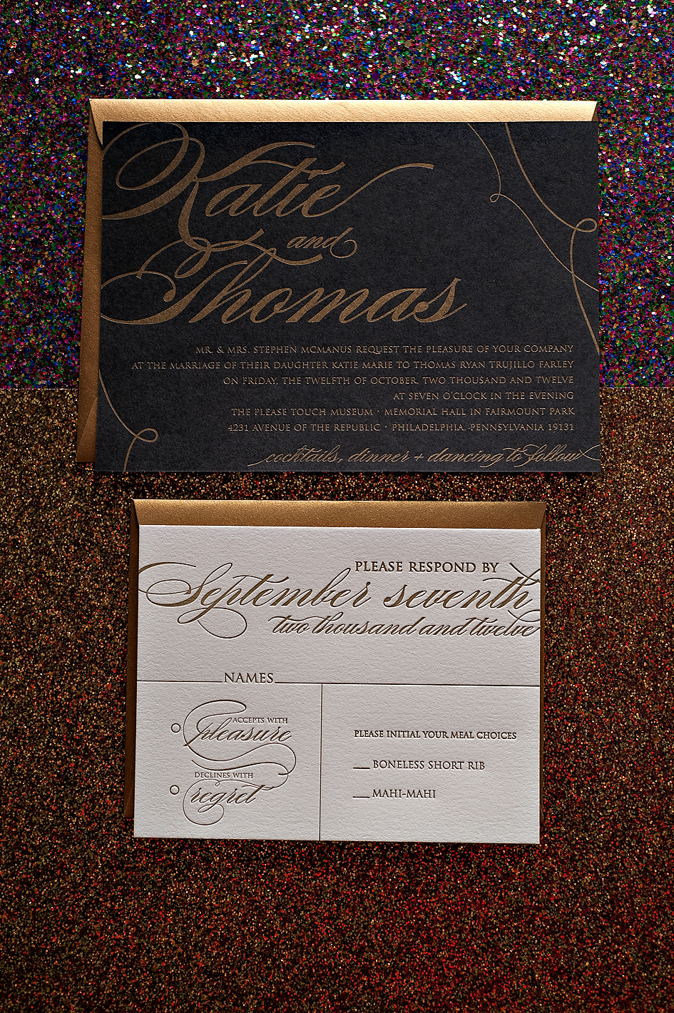 Black and Gold Invitation Best Of Real Wedding Katie and Thomas