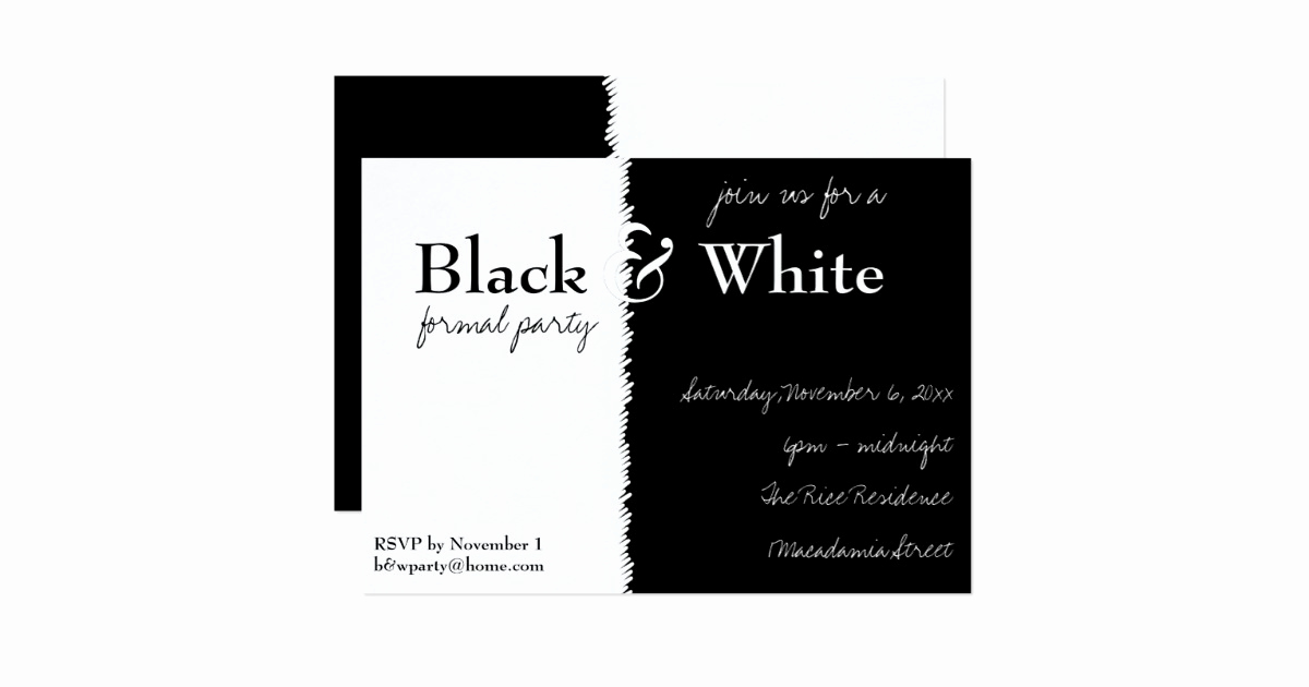 Black and White Invitation New Black and White theme Party Invitation