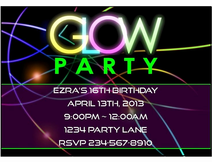 Black Light Party Invitation Templates Elegant Black Light Party Invitations Free Parties