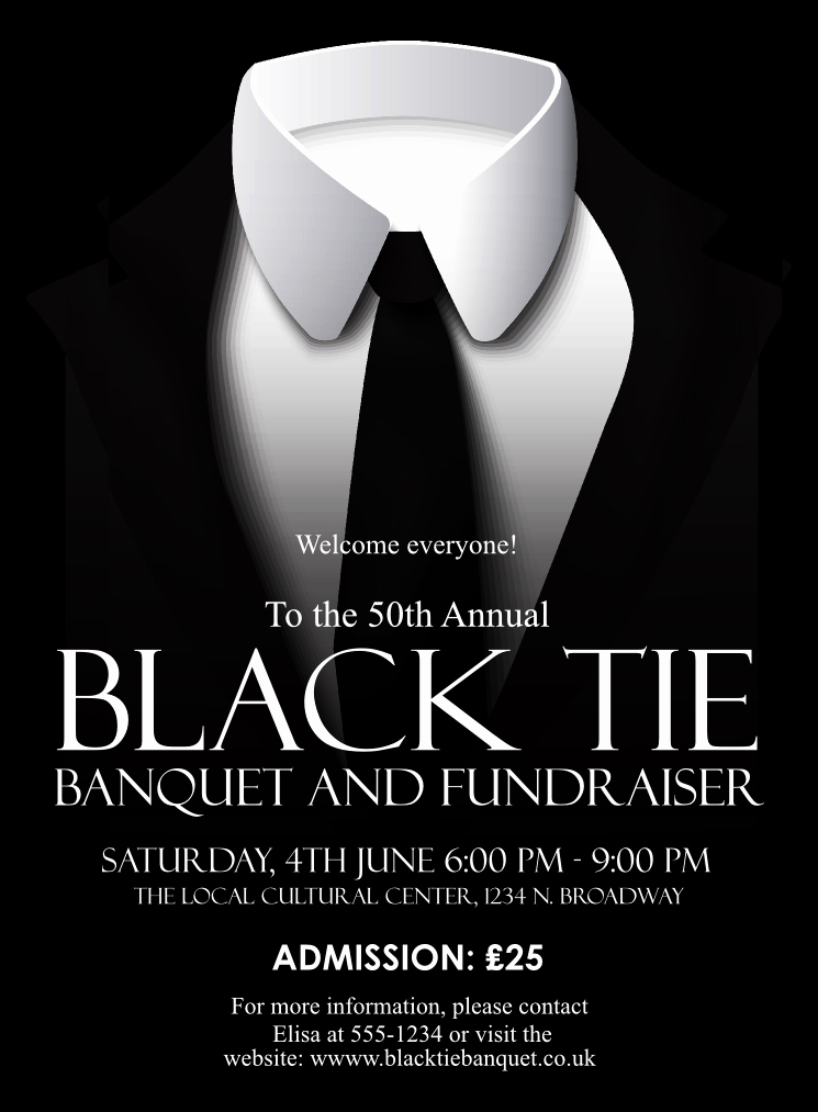 Black Tie event Invitation Inspirational Black Tie Invitation