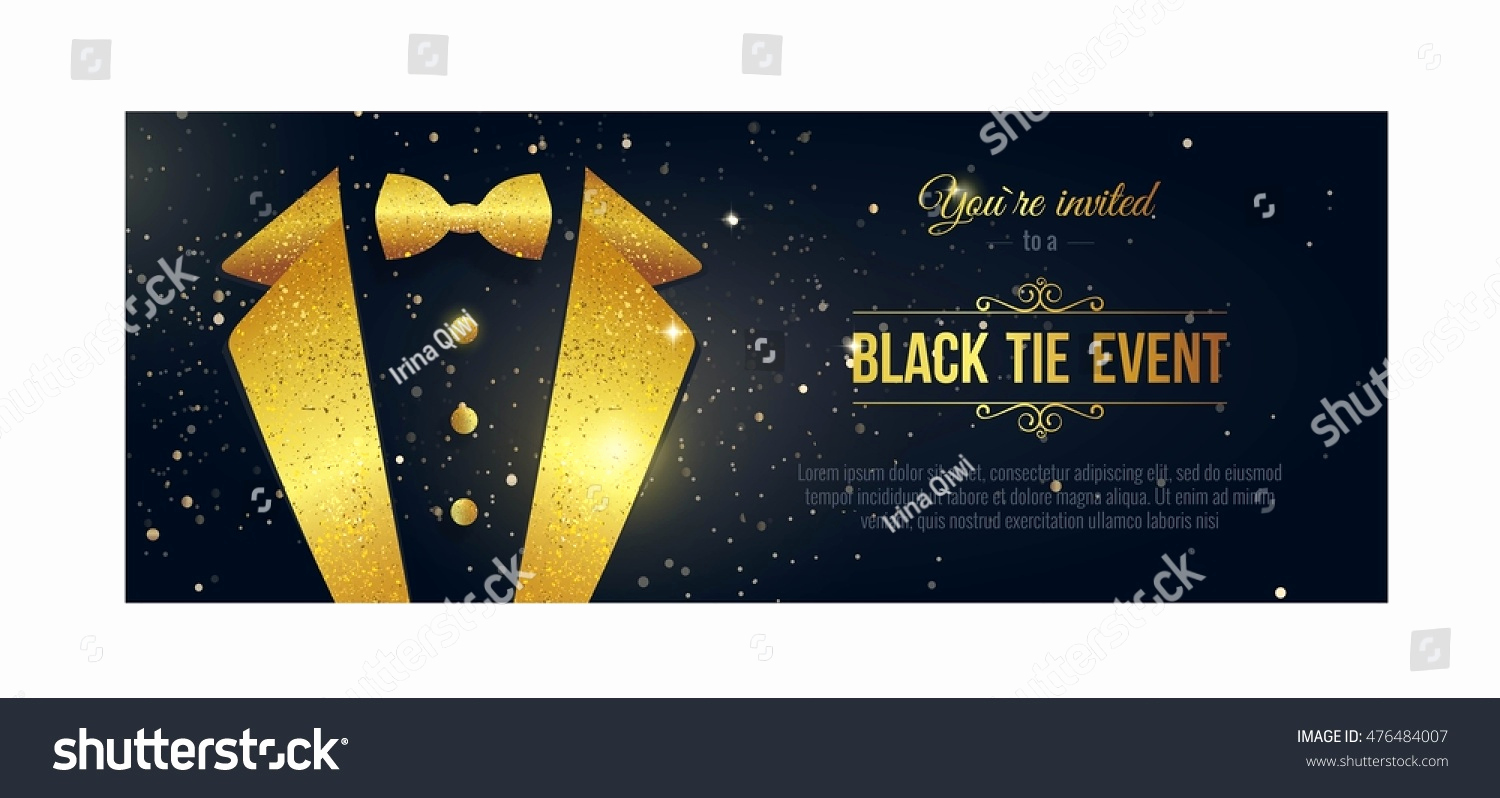 Black Tie event Invitation Inspirational Horizontal Black Tie event Invitation Elegant Stock Vector