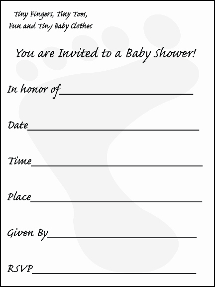 Blank Baby Shower Invitation Template Awesome Baby Shower Footprint Invitation