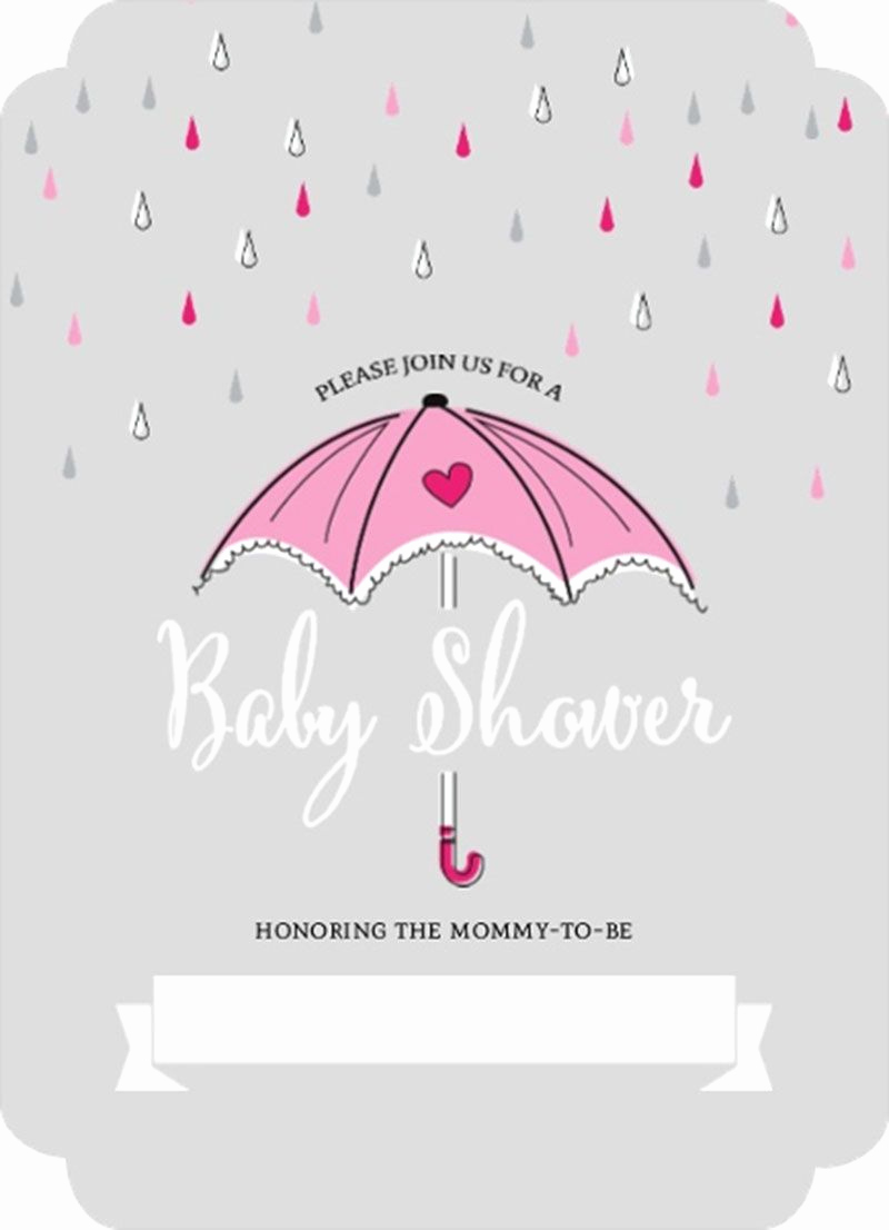 Blank Baby Shower Invitation Template Elegant Interesting Pink Umbrella and Rain Drops Fill In Blank