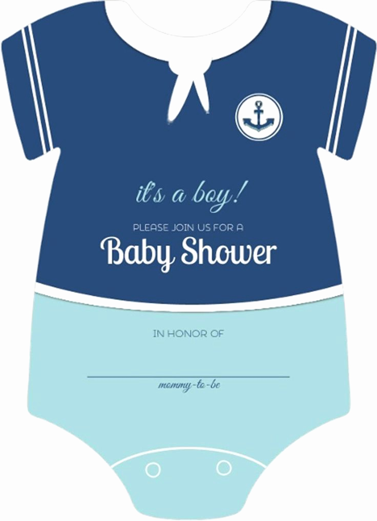 Blank Baby Shower Invitation Template Elegant Sailor Esie Boys Nautical themed Fill In Blank Baby