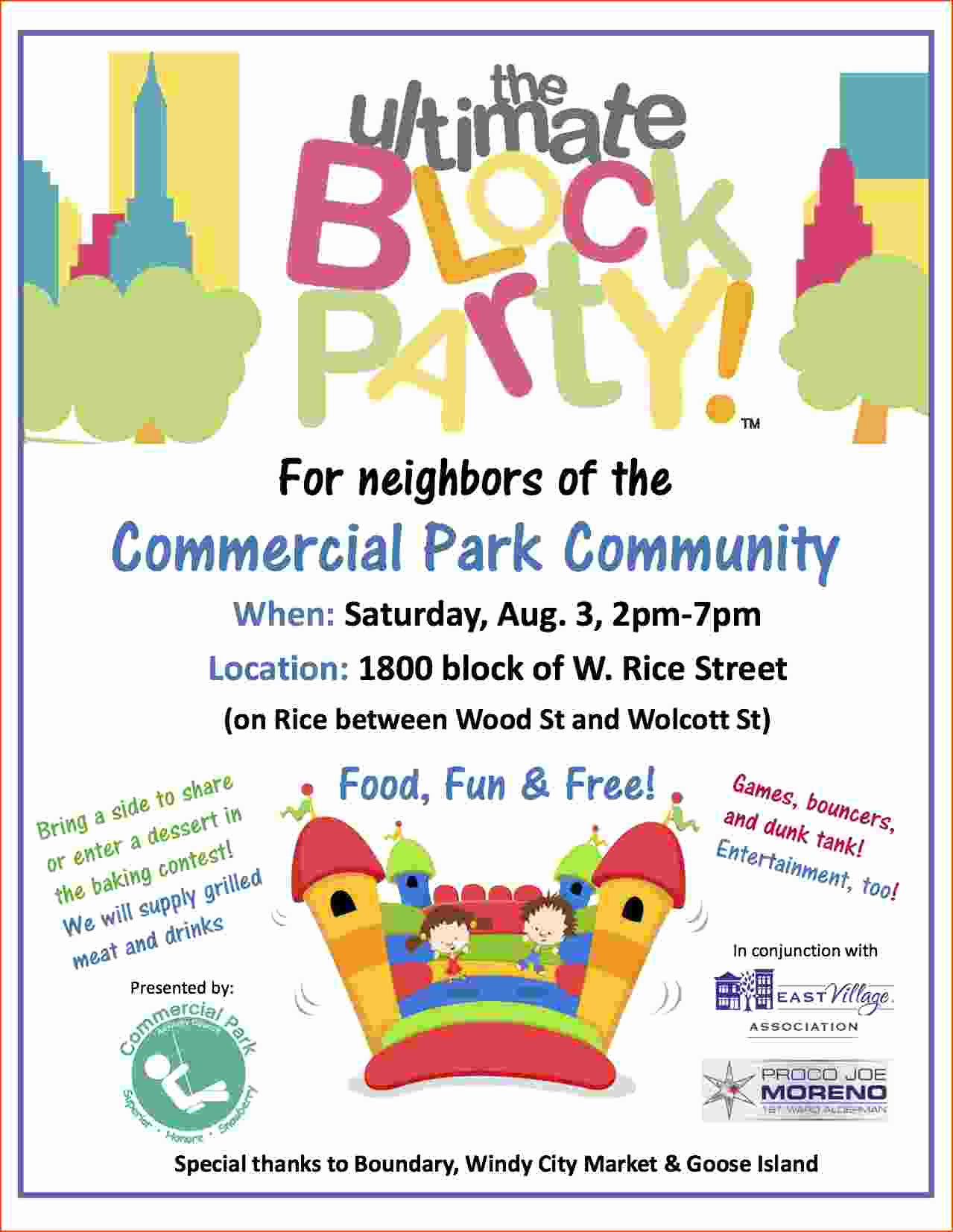 Block Party Invitation Template Best Of 4 Block Party Flyer Template Bookletemplate