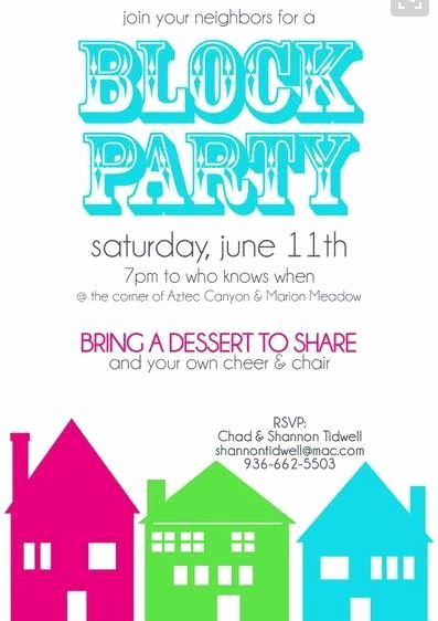 Block Party Invitation Template Inspirational Pin by Nicole Sweeney Albright On Block Party