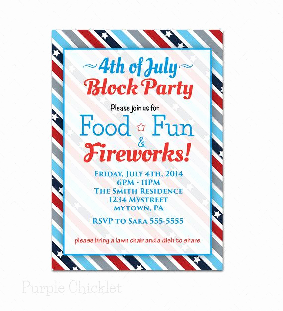 Block Party Invitation Templates Awesome Block Party 4th Of July Invitation Patriotic Red by