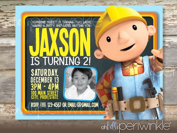 Bob the Builder Invitation Awesome Bob the Builder Birthday Invitation by Ohhelloperiwinkle