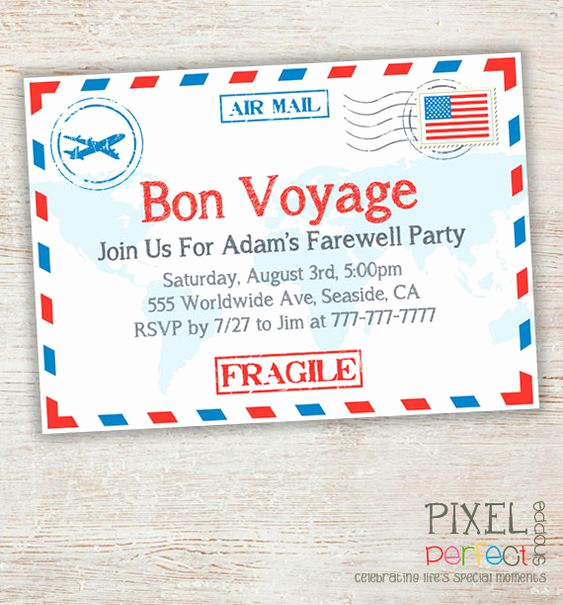 Bon Voyage Party Invitation Inspirational Going Away Voyage and Travel On Pinterest