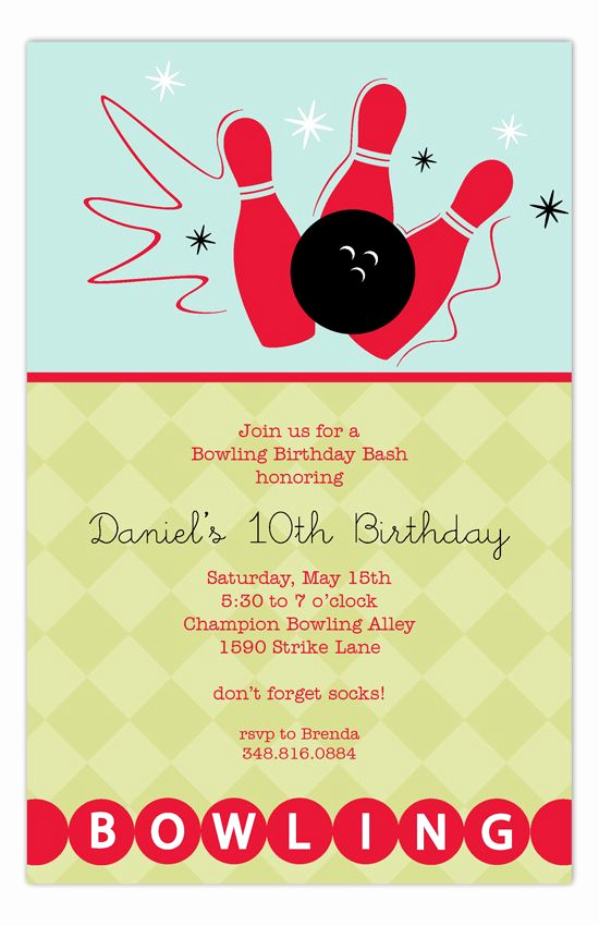 Bowling Birthday Party Invitation Wording Luxury 17 Best Images About Bowling Invitation On Pinterest
