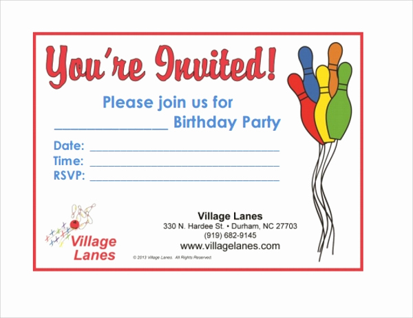 Bowling Invitation Template Free Best Of Sample Bowling Invitation Template 9 Free Documents