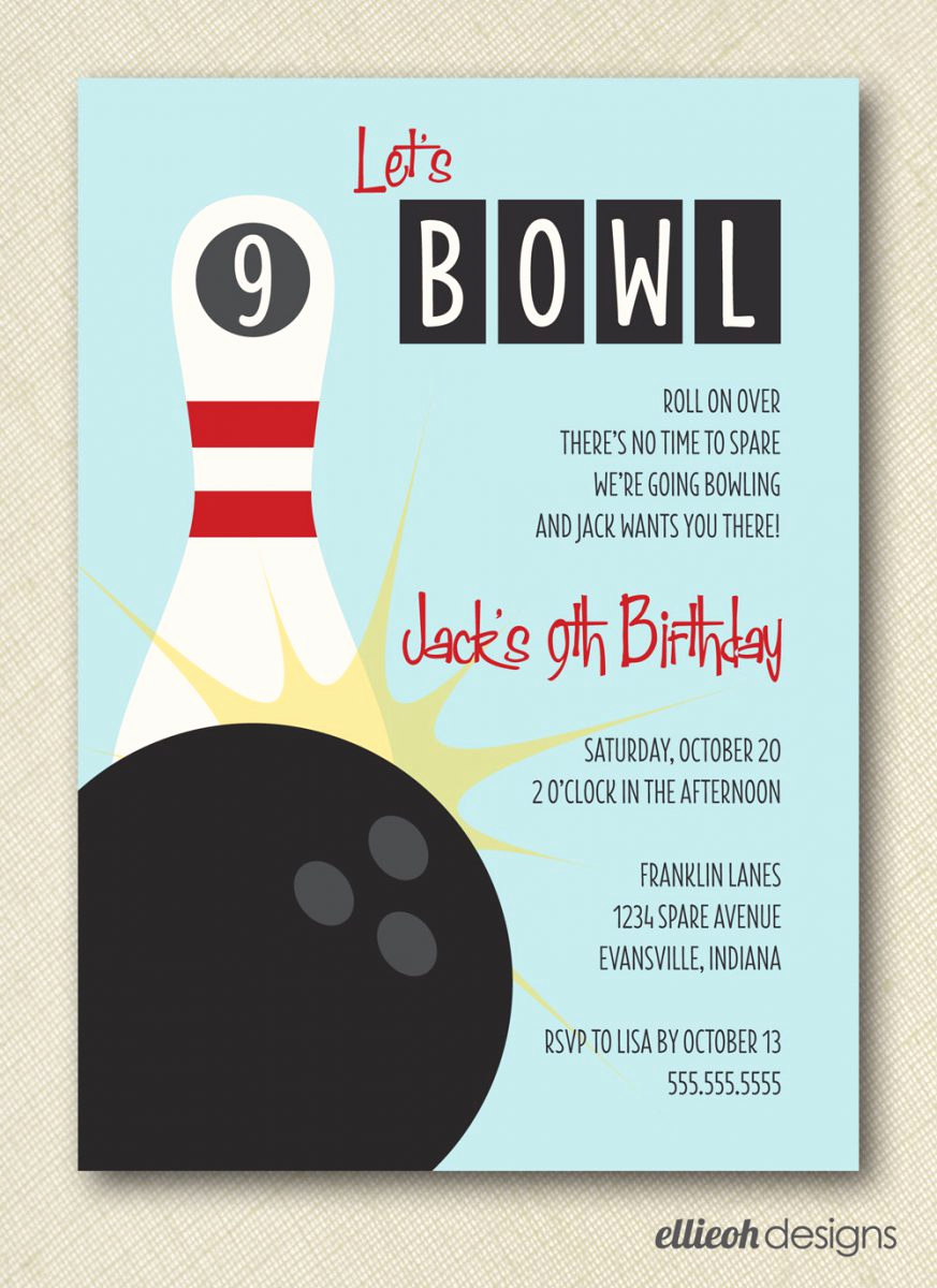 Bowling Invitation Template Free Inspirational Free Bowling Birthday Party Invitations