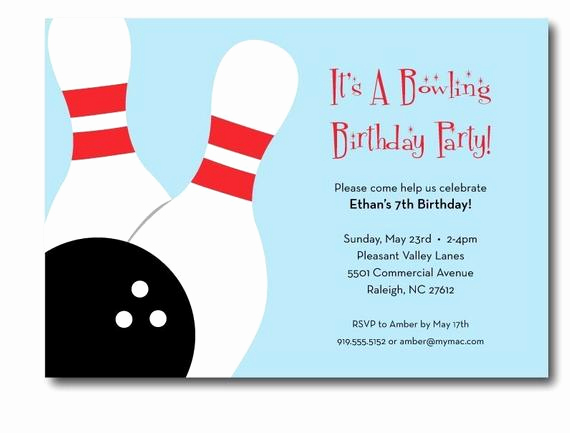 Bowling Invitation Template Free New Bowling Birthday Party Invitation Printable