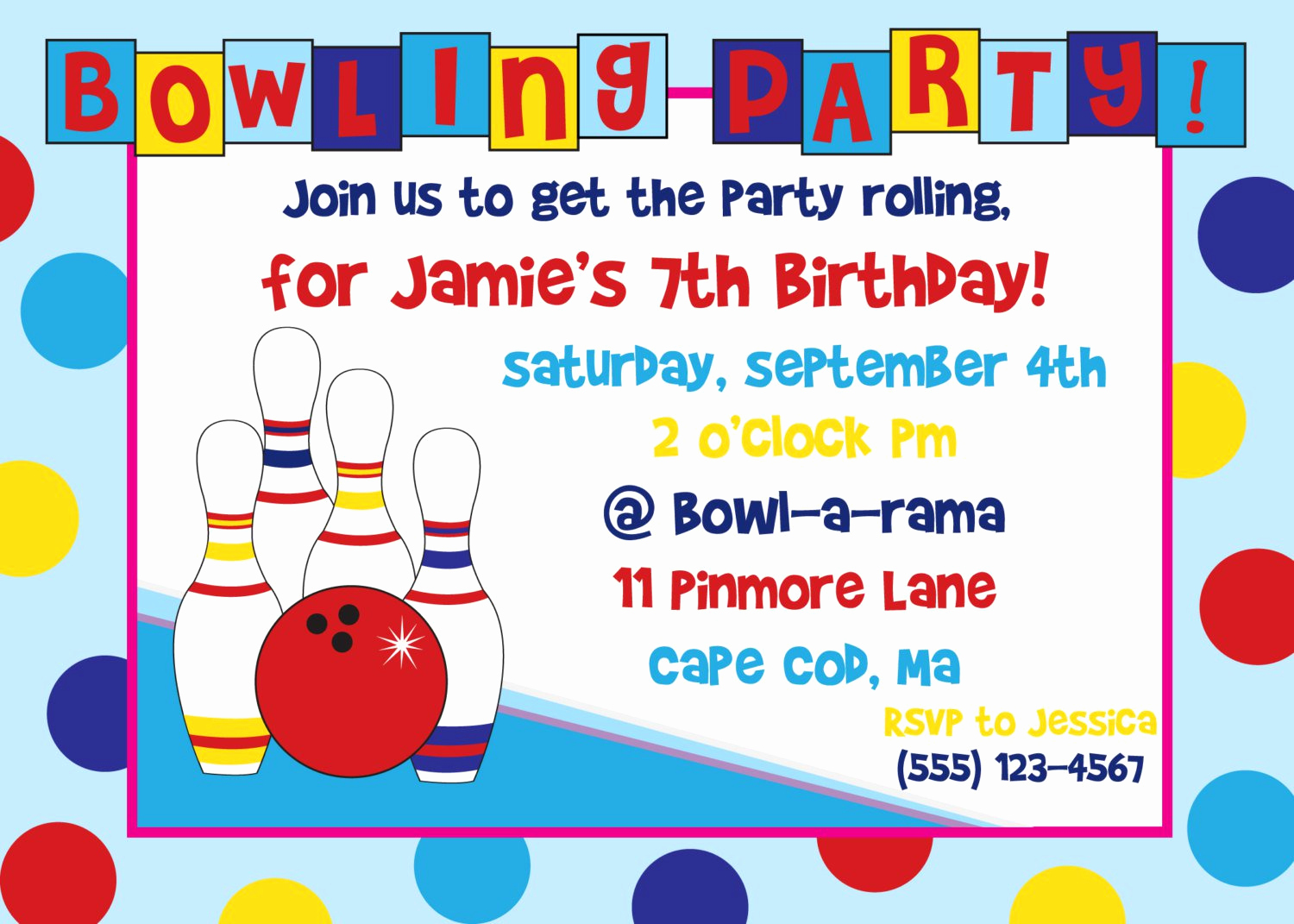 Bowling Invitation Template Free New Bowling Birthday Party Invitations Free Templates