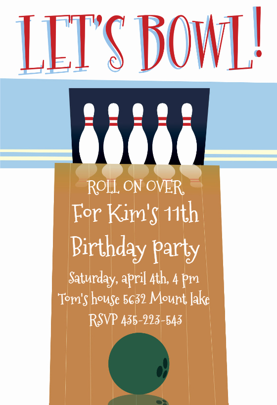 Bowling Party Invitation Template Free Lovely A Night Out Bowling Birthday Invitation Template Free