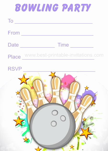 Bowling Party Invitation Template Free Luxury Free Printable Bowling Invitations