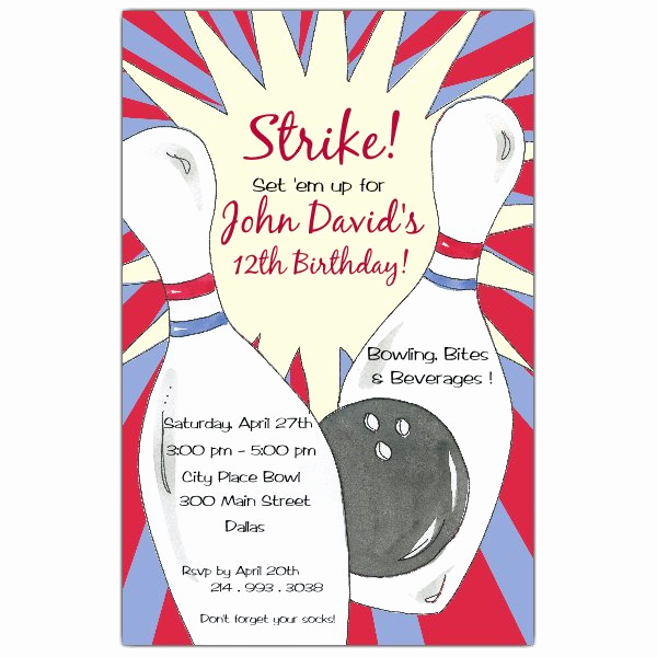 Bowling Party Invitation Template New Bowling Birthday Party Invitations