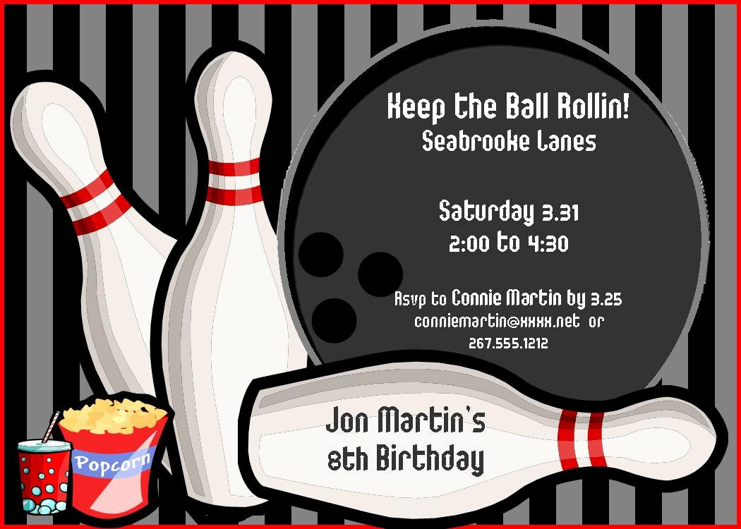 Bowling Party Invitation Templates Free Best Of Bowling Birthday Party Invitations Free Templates