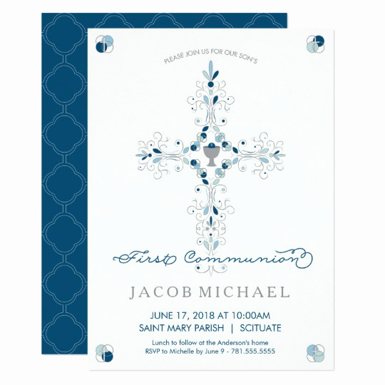 Boy First Communion Invitation Elegant First Holy Munion Invitation Boy S Invite Card