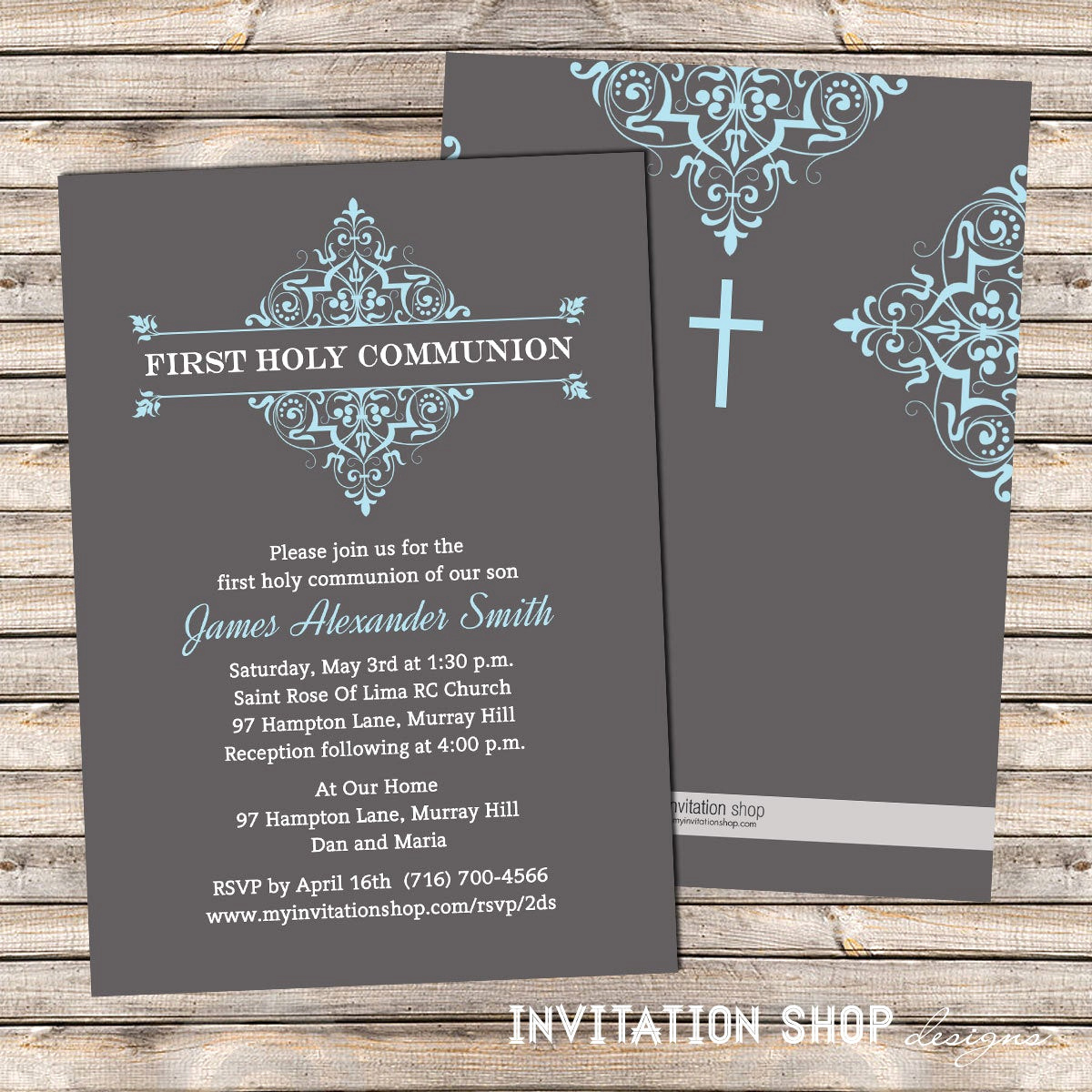 Boy First Communion Invitation Inspirational Elegant Damask Frame Munion Invitations First Holy