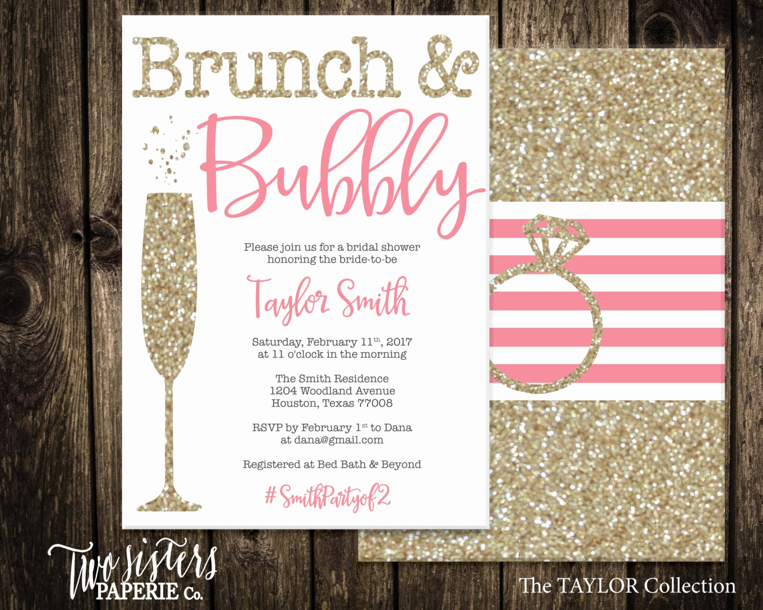 Bridal Shower Brunch Invitation Luxury Brunch and Bubbly Bridal Shower Invitation Taylor Collection