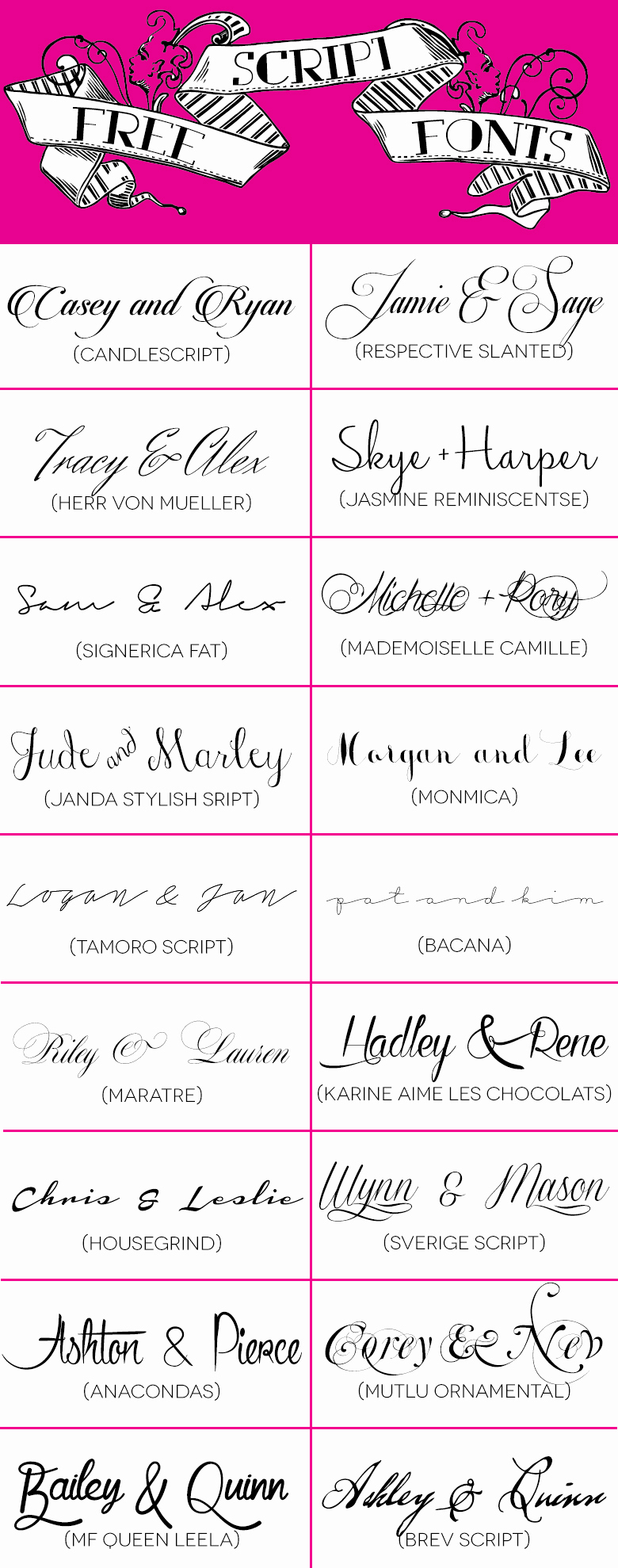 Bridal Shower Invitation Fonts Lovely 18 Free Script Fonts for Your Diy Wedding Invitations