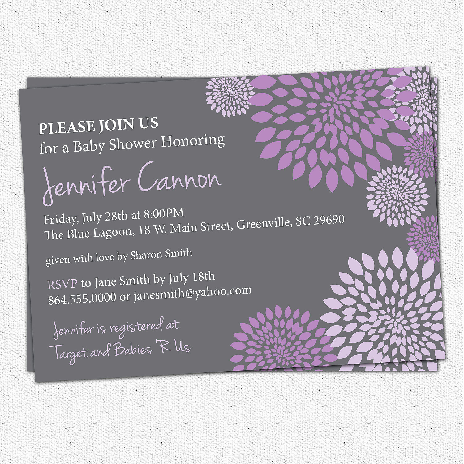 Bridal Shower Invitation Images Inspirational Baby Bridal Shower Invitation Printable Girl Purple and