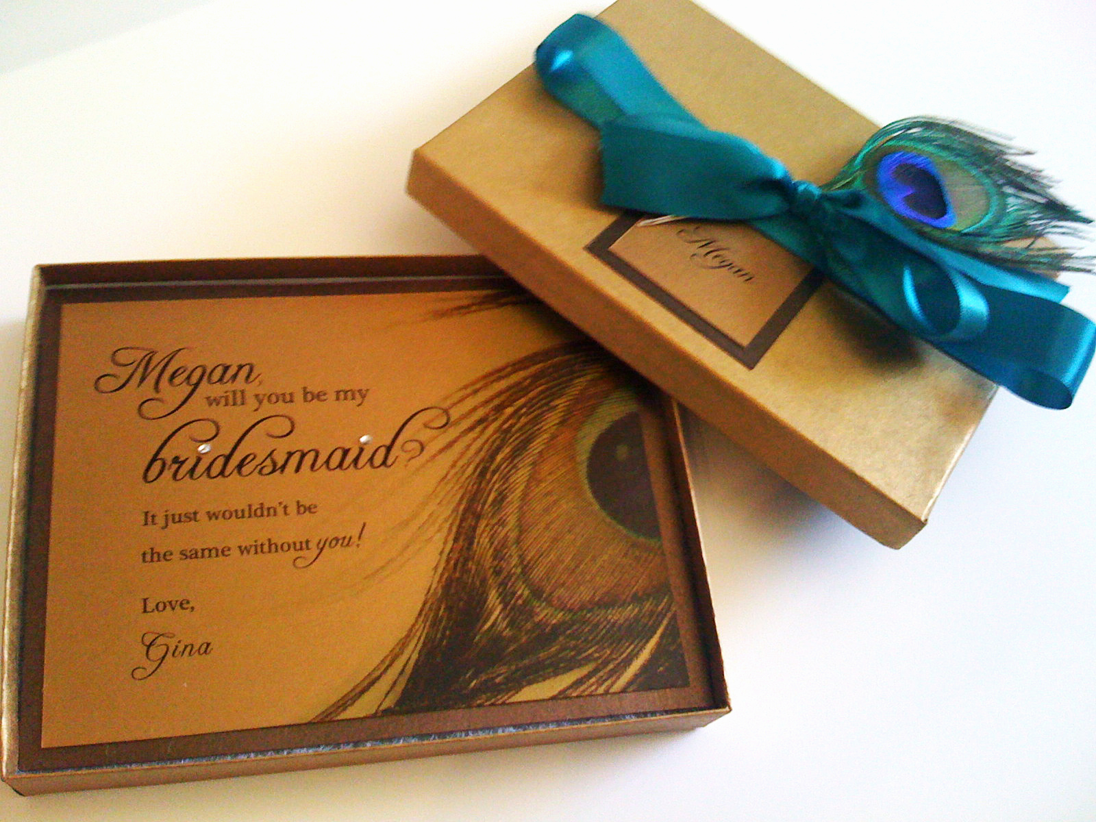 Bridesmaid Invitation Box Ideas Inspirational Peacock theme Wedding