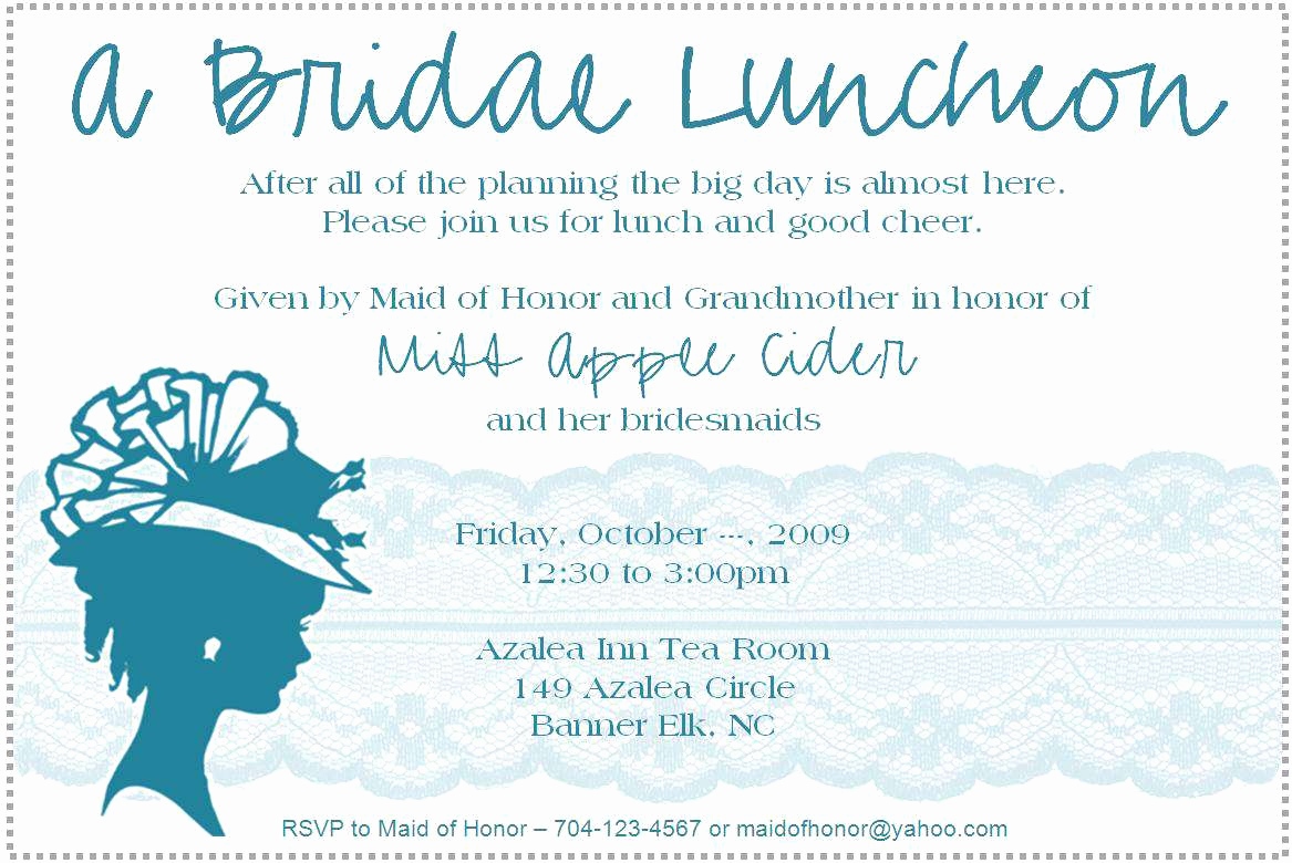 Bridesmaid Luncheon Invitation Wording Inspirational Wedding Shower Brunch Invitations