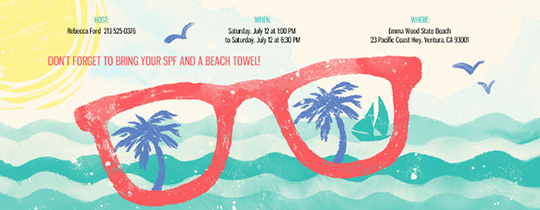 Bring Your Swimsuit Invitation Luxury Beach Party Evite