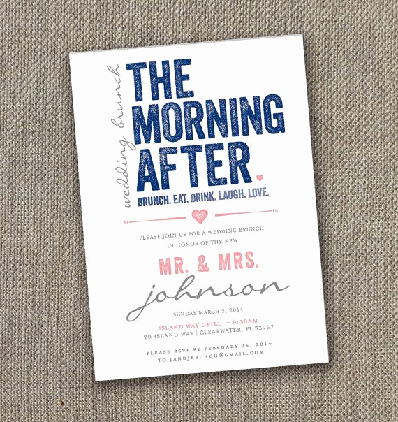 Brunch Invitation Wording Examples Best Of the Morning after Wedding Brunch Invitation Modern