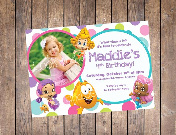 Bubble Guppies Invitation Template Free Unique Bubble Guppies Birthday Invitation Custom Digital File