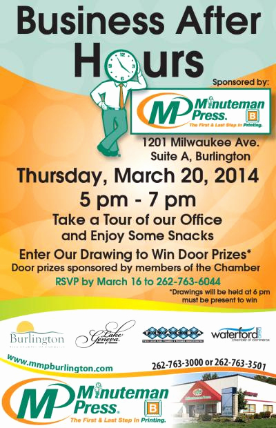 Business after Hours Invitation Inspirational Business after Hours Hosted by Minuteman Press
