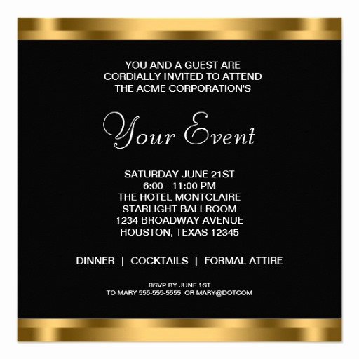 Business Dinner Invitation Template Inspirational Best S Of Business event Invitations Wording