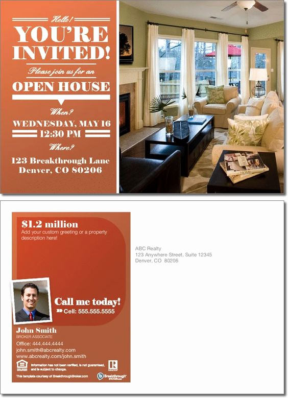 Business Open House Invitation Wording Lovely Realestate Open House Invitation Postcard