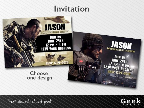 Call Of Duty Invitation Template - Collegio Sanlorenzo Template