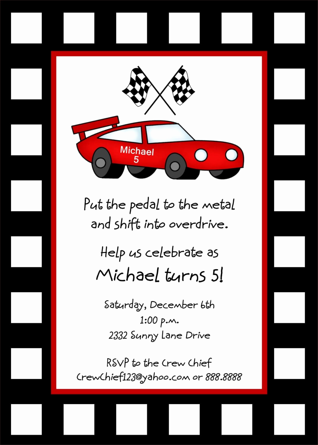 Cars Birthday Invitation Template Awesome Race Car Birthday Invitation Template Free