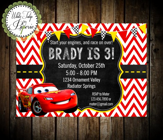 Cars Birthday Invitation Template Best Of Cars Invitation Cars Lightning Mcqueen Invitation Cars