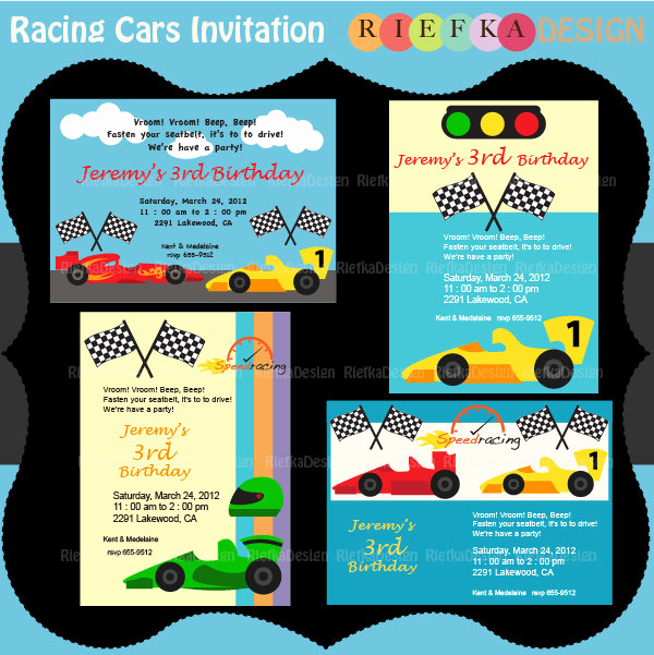 Cars Birthday Invitation Template Elegant Racing Cars Invitation Race Cars Invites Blank Invitation