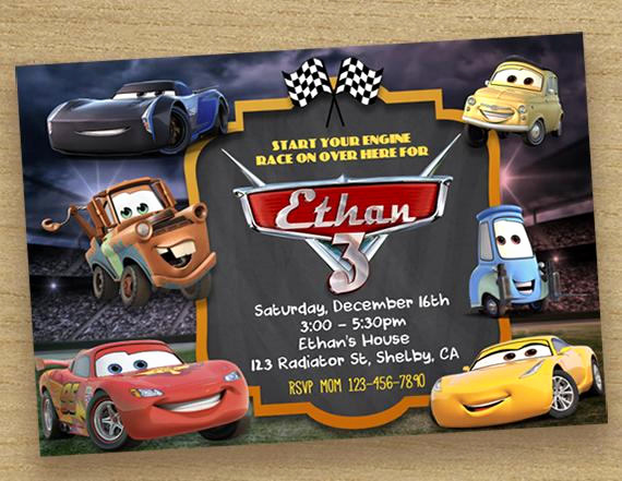 Cars Birthday Invitation Template New Disney Cars 3 Invitation Cars 3 Birthday Invitation Disney