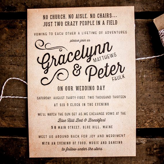 Casual Wedding Invitation Wording Unique Rustic Wedding Invitation Suite the Gracelynn by